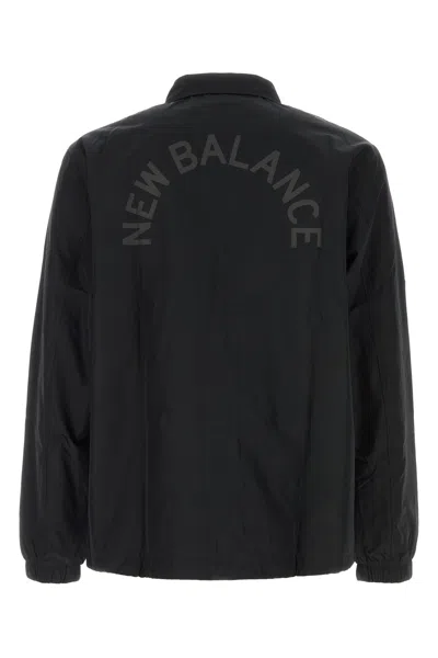 New Balance Black Polyester Jacket In Black