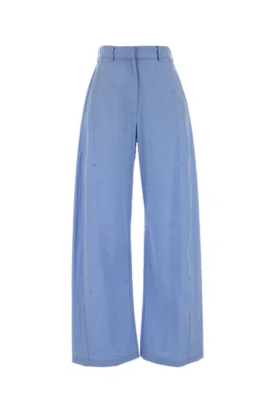 Giuseppe Di Morabito Light Blue Relaxed Flat Front Pants In Blue