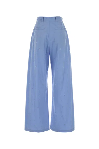 Giuseppe Di Morabito Light Blue Relaxed Flat Front Pants In Blue