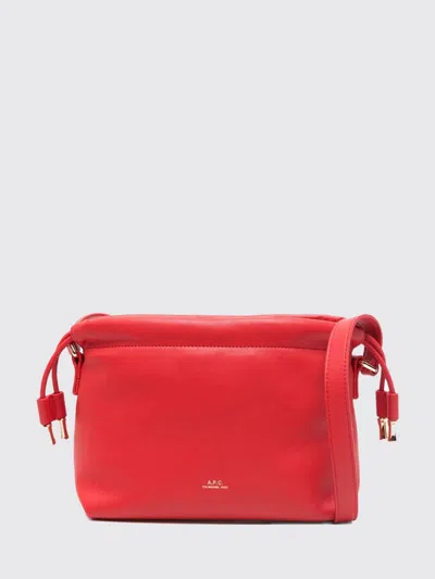 A.p.c. Ninon Mini Structured Side Drawstring Handbag In Red