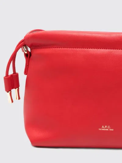 A.p.c. Ninon Mini Structured Side Drawstring Handbag In Red