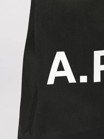 A.p.c. Denim Laure Shopping Bag In Black