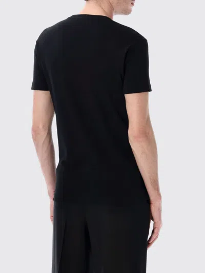 Tom Ford Crewneck T-shirt With Logo Embroidery On The Front And Perforated Design In Cotton Man In Black