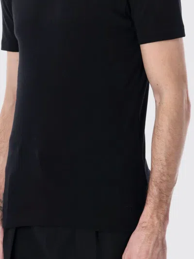 Tom Ford Crewneck T-shirt With Logo Embroidery On The Front And Perforated Design In Cotton Man In Black