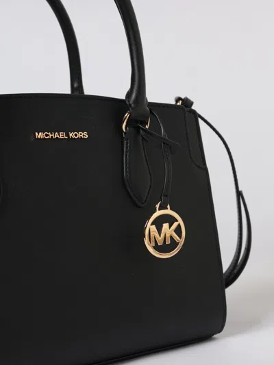 Michael Kors Becca Leather Handbag Structured Silhouette Hardware In Black