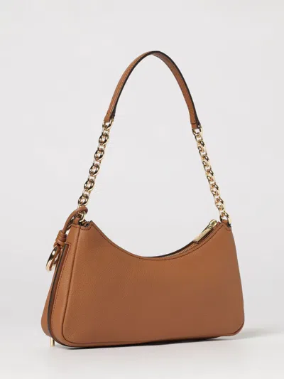 Michael Kors Nolita Medium Pebbled Leather Chain Pochette In Brown