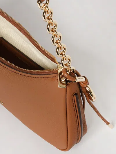 Michael Kors Nolita Medium Pebbled Leather Chain Pochette In Brown