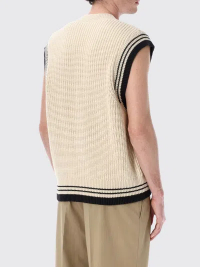 Ami Alexandre Mattiussi Ami Paris Ribbed Wool Sleeveless Ami De Coeur Sweater In Neutral