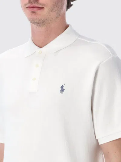 Polo Ralph Lauren Cotton Polo Shirt With Frontal Embroidered Logo In White