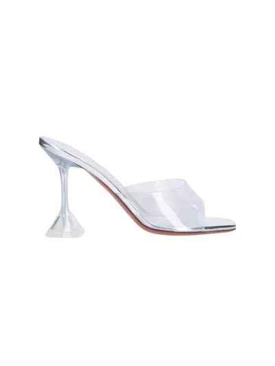 Amina Muaddi Women Lupita Glass Sandals In Blue
