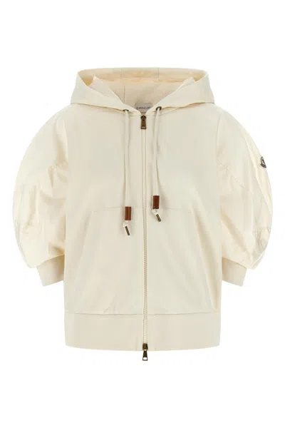 Moncler Drawstring-hood Kangaroo-pocket Jacket In Neutral