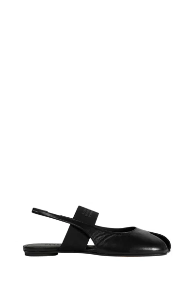 Mm6 Maison Margiela Logo Detailed Open-toe Slingback Sandals In Black
