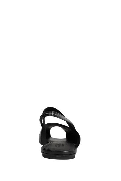 Mm6 Maison Margiela Logo Detailed Open-toe Slingback Sandals In Black
