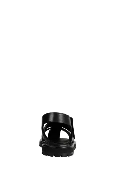 Studio Nicholson Black Calf Leather Micro Rubber Sandals In Black