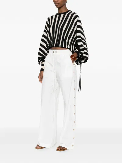 Zimmermann Side-button Drawstring-fastening Trousers In White