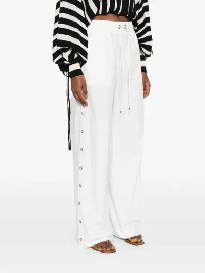 Zimmermann Side-button Drawstring-fastening Trousers In White