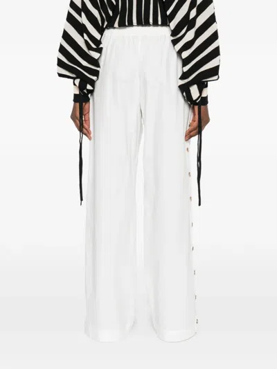 Zimmermann Side-button Drawstring-fastening Trousers In White