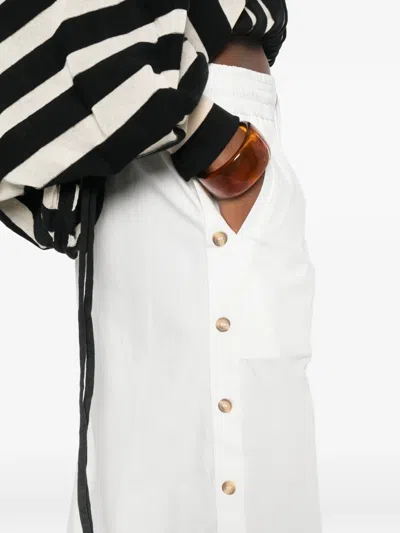 Zimmermann Side-button Drawstring-fastening Trousers In White