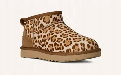 Ugg Stivaletto Donna Classic Ultra Mini Felicity Leopard Jasmine In Brown