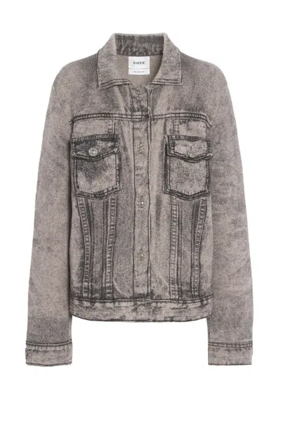 Barrie Denim Printed Regular Jacket In Gray