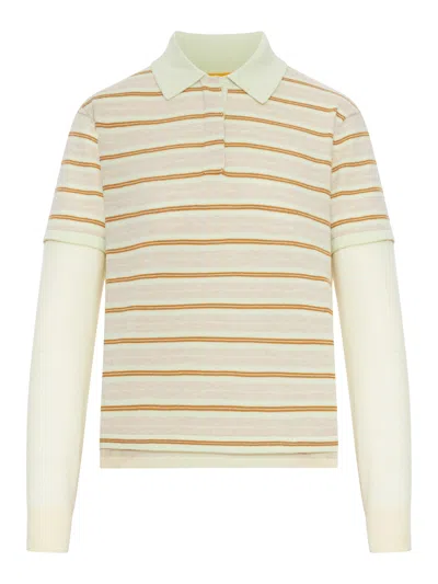 Guest In Residence Layered Striped Cashmere Rugby Jumper In Neutral