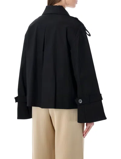 By Malene Birger Cropped Double Breasted Trench Jacket In Black
