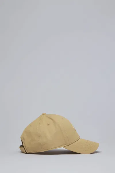 Moncler Beige Baseball Cap With Embroidered Logo In Brown
