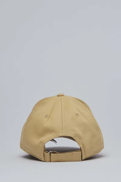 Moncler Beige Baseball Cap With Embroidered Logo In Brown