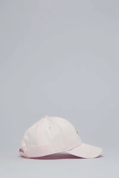 Moncler Gabardine Baseball Cap With Logo Patch In Pink