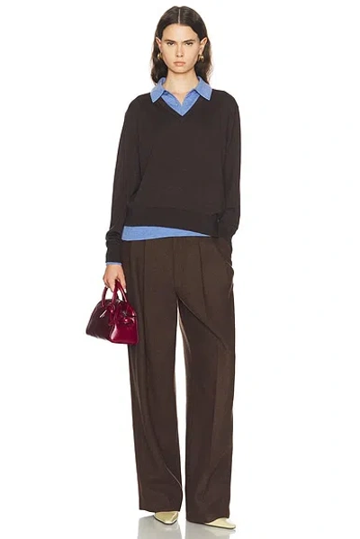 Acne Studios Womens Brown Blue Kascha Layered Wool Jumper