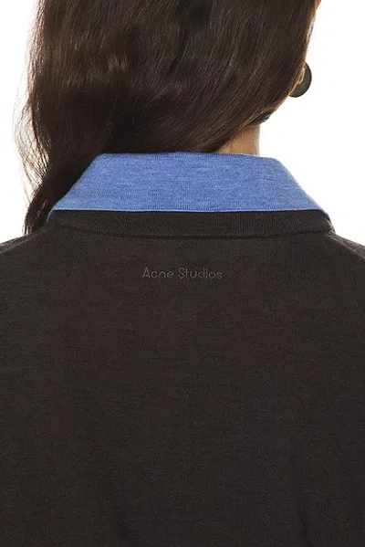 Acne Studios Womens Brown Blue Kascha Layered Wool Jumper