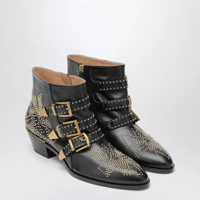 Chloé Chloe Women Embellished Nappa Leather Susanna Ankle Boots In Black