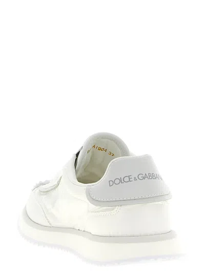 Dolce & Gabbana Dg Cushion White Low Top Sneakers In Mixed Materials Woman In Multi