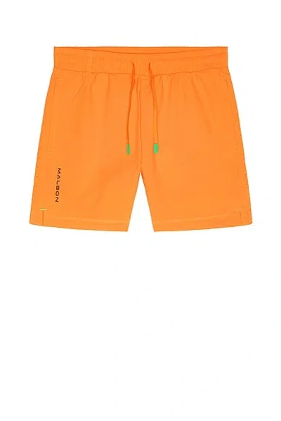 Malbon Golf Performance Poly Tech Short In Orange