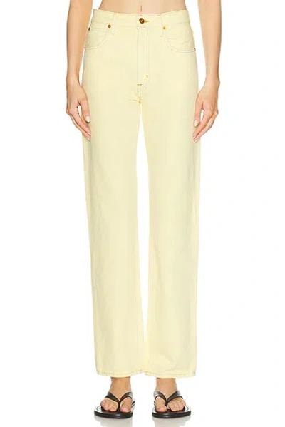 Slvrlake Grace High Waist Organic Cotton Denim Wide Leg Jeans In Ecru