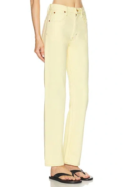 Slvrlake Grace High Waist Organic Cotton Denim Wide Leg Jeans In Ecru