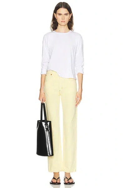Slvrlake Grace High Waist Organic Cotton Denim Wide Leg Jeans In Ecru