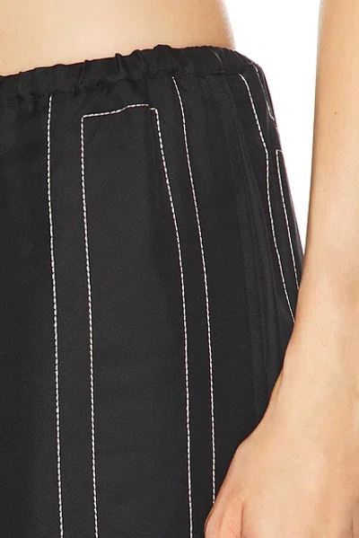 Totême Toteme Women Silk Trousers With Monogram Logo Embroidery In Multi