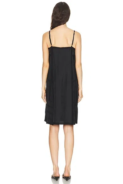 Totême Toteme Monogram Midi Dress In Silk With Embroidered Trim In Black