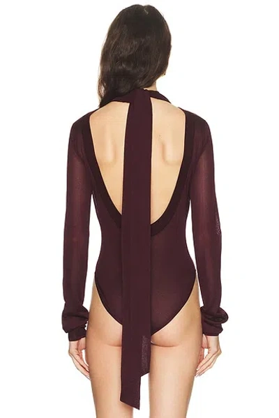 Same Open Back Knit Bodysuit In Burgundy