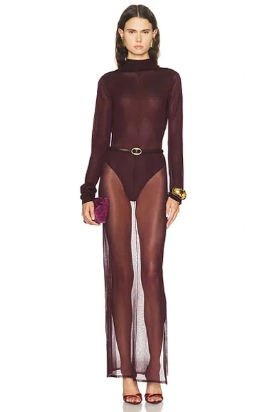 Same Open Back Knit Bodysuit In Burgundy