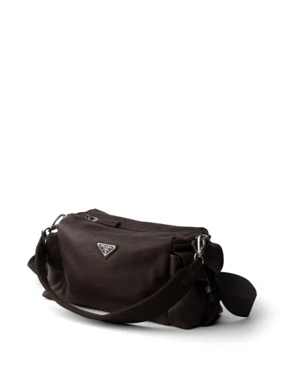 Prada Explore Leather Bag In Brown