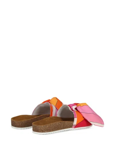 Pucci Junior Printed Bow Sandals In Pink
