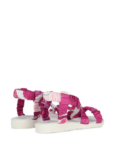 Pucci Junior Ruched-strap Sandals In Pink