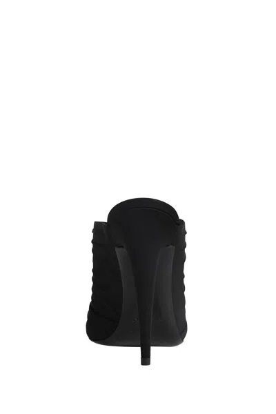 Saint Laurent Emilie 110 Crystal Embellished Satin Mules In Black