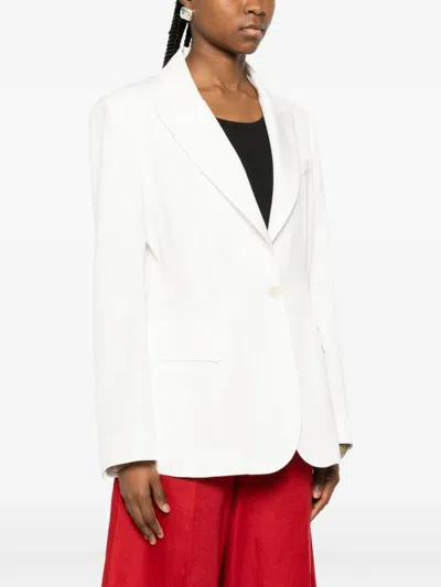 P.a.r.o.s.h Notched Lapel Blazer In White