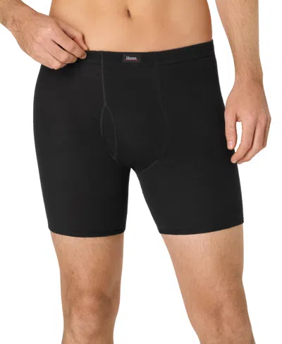 Hanes Men's Ultimate Solid Cotton Boxer Briefs, 4-pack In Multi