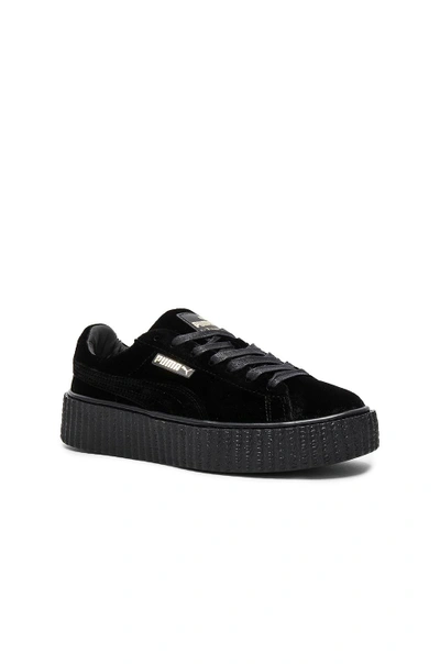 Shop Puma X Rihanna Velvet Creeper In  Black