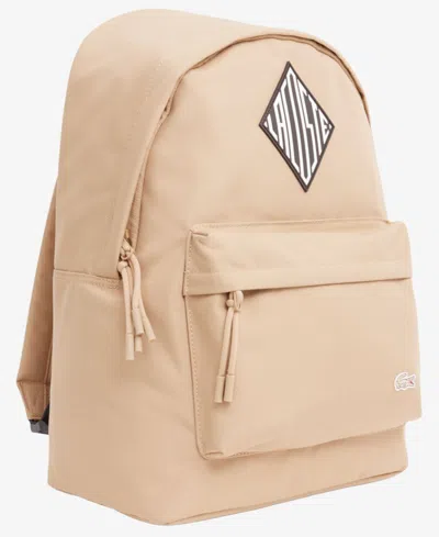 Lacoste Unisex Logo Patch Backpack In Brown