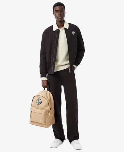 Lacoste Unisex Logo Patch Backpack In Brown